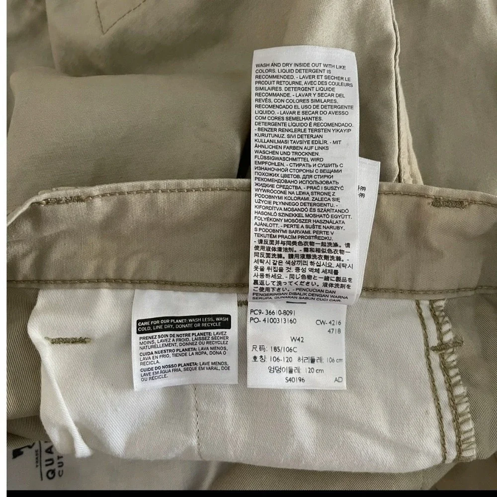 Levis Mens Tan Khaki Cargo Shorts Multi Pocket Utility W42 36610-8091
